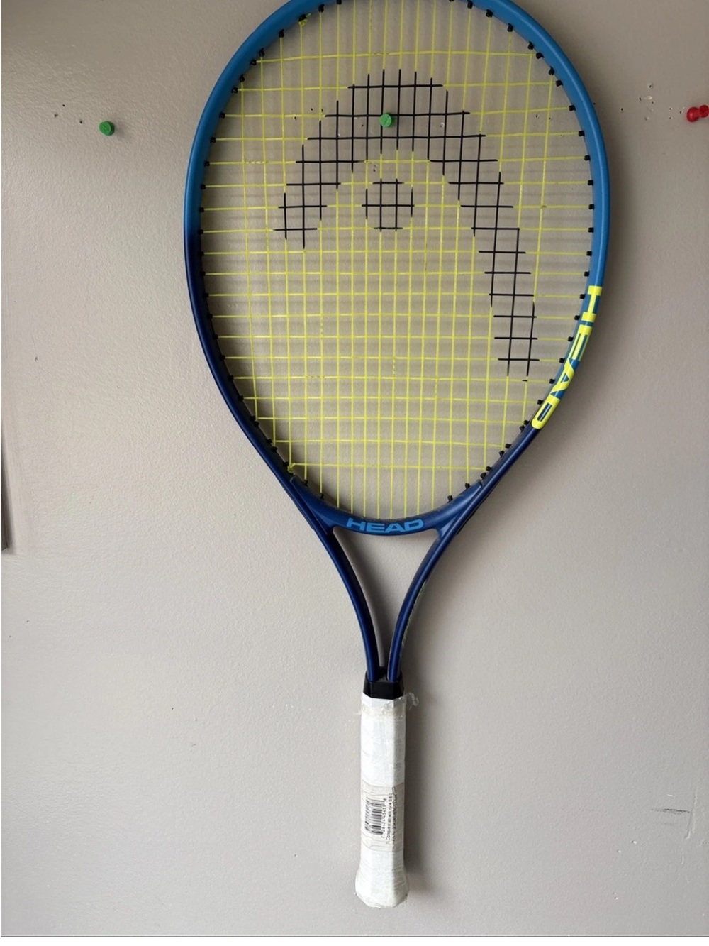 Unisex TI Conquest Head Blue Tennis Racket with Neon Yellow Strings 4 3/8 Grip